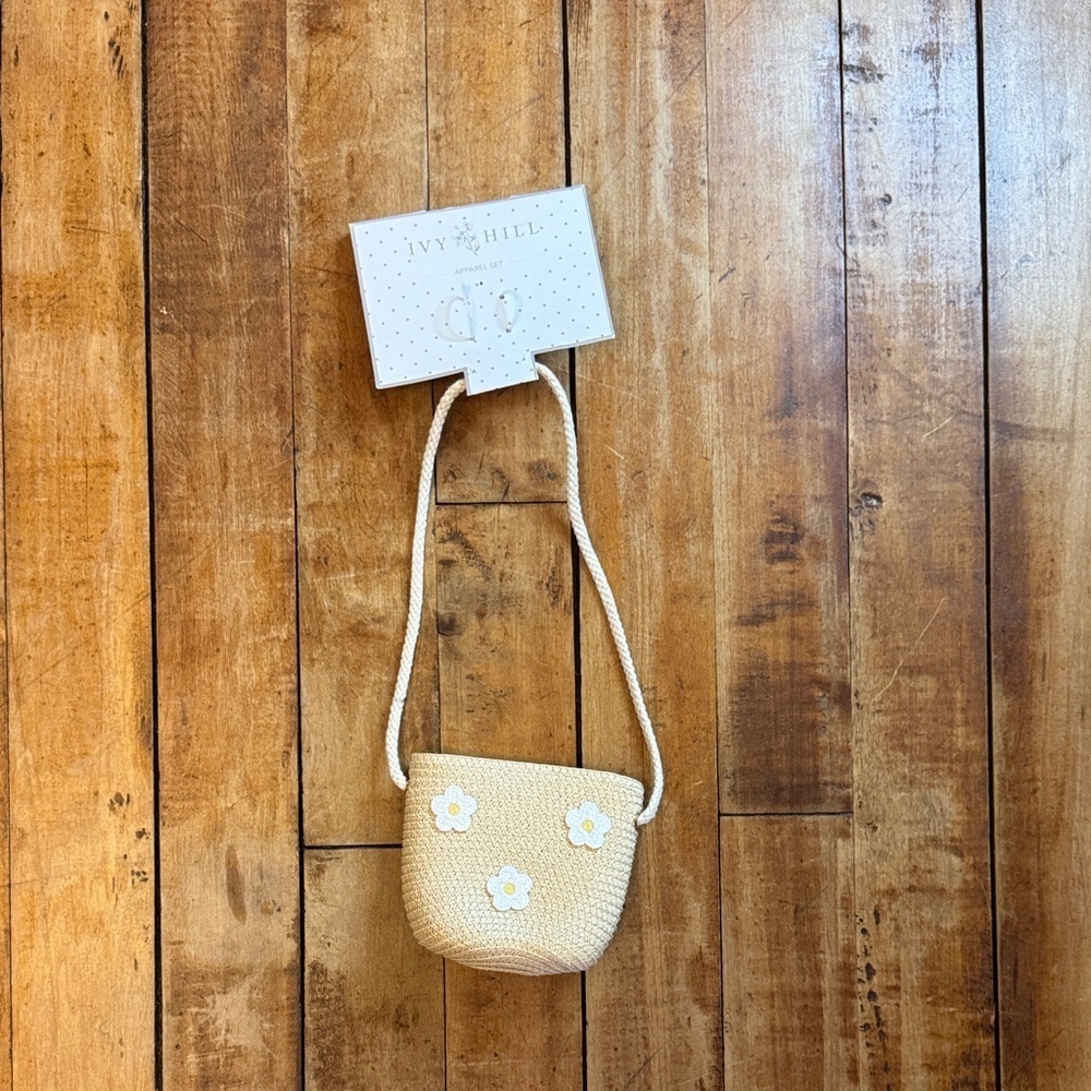 Ivy Hill woven tan purse girls daisy spring summer Easter boho